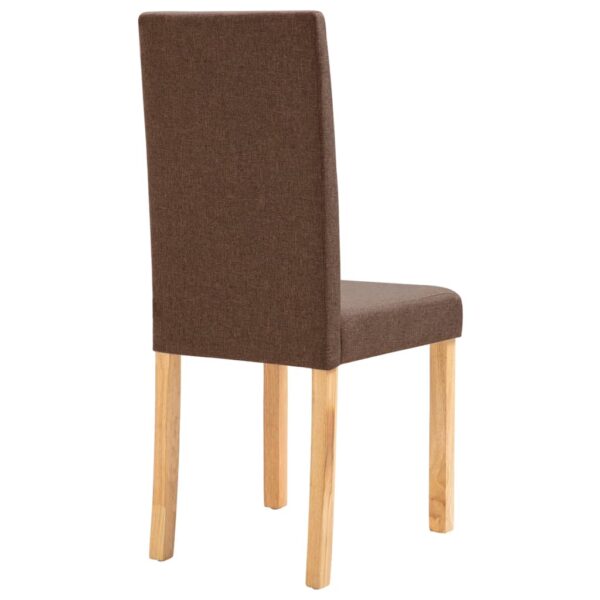 vidaXL Dining Chairs 4 pcs Brown Fabric - Image 6