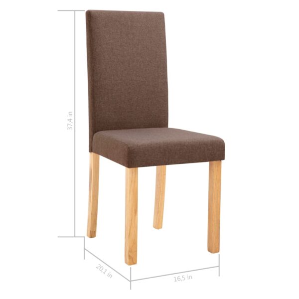 vidaXL Dining Chairs 4 pcs Brown Fabric - Image 9