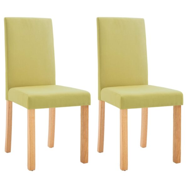 vidaXL Dining Chairs 2 pcs Green Fabric - Image 2