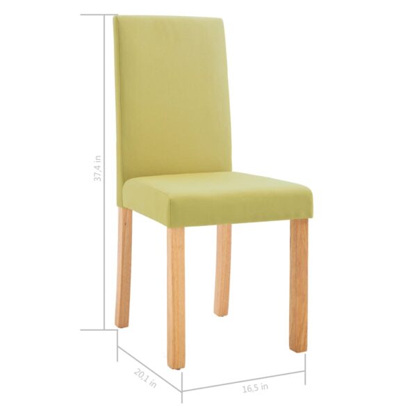 vidaXL Dining Chairs 2 pcs Green Fabric - Image 9