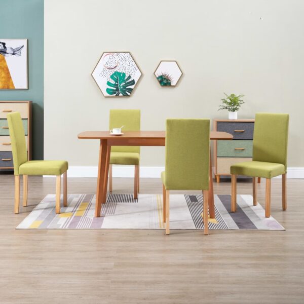 vidaXL Dining Chairs 4 pcs Green Fabric