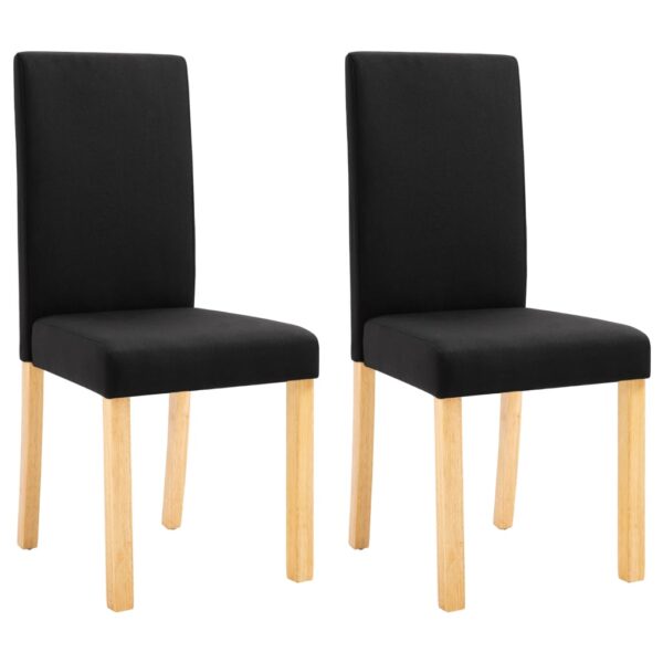 vidaXL Dining Chairs 2 pcs Black Fabric - Image 2