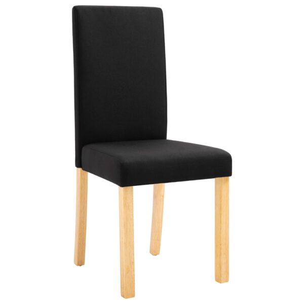 vidaXL Dining Chairs 2 pcs Black Fabric - Image 3