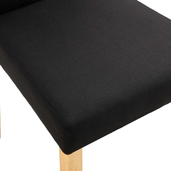 vidaXL Dining Chairs 2 pcs Black Fabric - Image 7