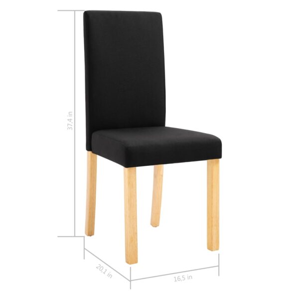 vidaXL Dining Chairs 2 pcs Black Fabric - Image 9