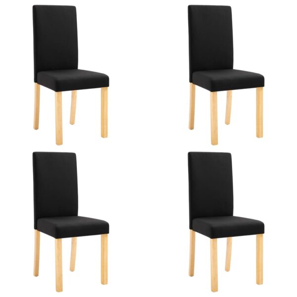 vidaXL Dining Chairs 4 pcs Black Fabric - Image 2