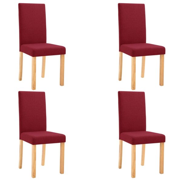 vidaXL Dining Chairs 4 pcs Wine Red Fabric - Image 2