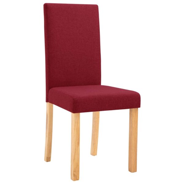 vidaXL Dining Chairs 4 pcs Wine Red Fabric - Image 3