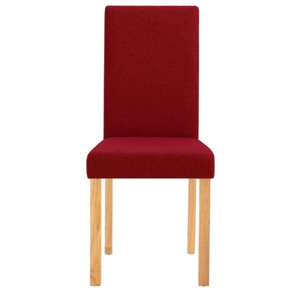 vidaXL Dining Chairs 4 pcs Wine Red Fabric - Image 4