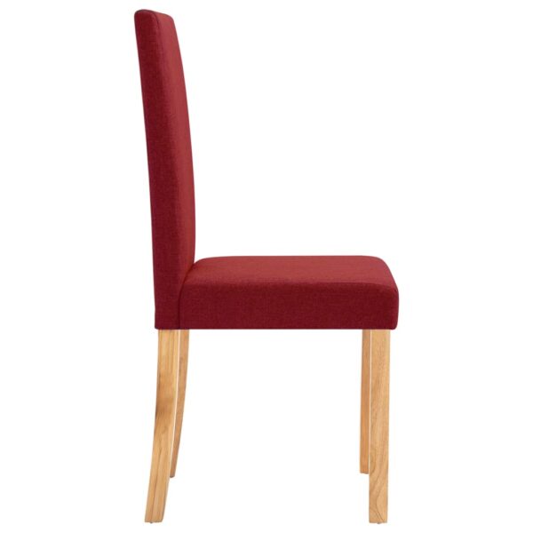 vidaXL Dining Chairs 4 pcs Wine Red Fabric - Image 5