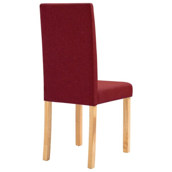 vidaXL Dining Chairs 4 pcs Wine Red Fabric - Image 6