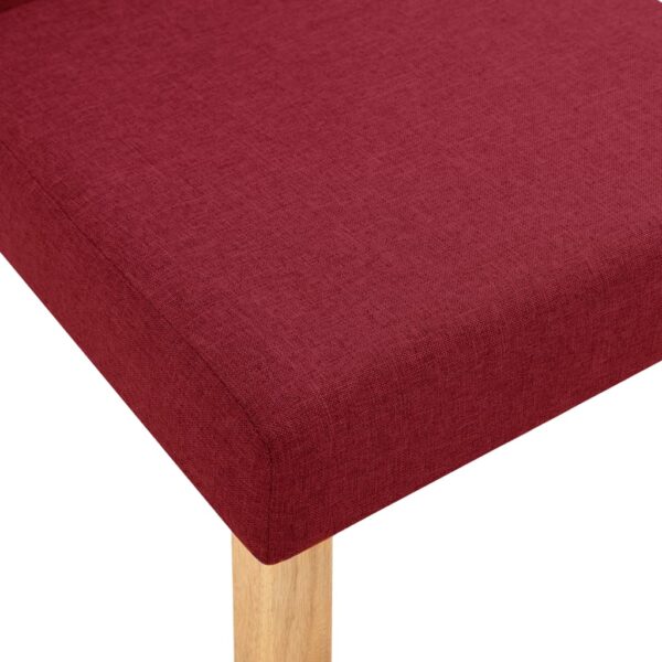 vidaXL Dining Chairs 4 pcs Wine Red Fabric - Image 7