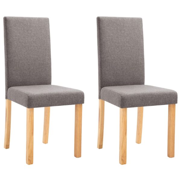 vidaXL Dining Chairs 2 pcs Taupe Fabric - Image 2