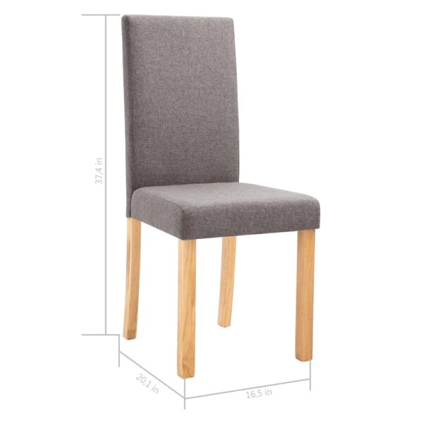 vidaXL Dining Chairs 2 pcs Taupe Fabric - Image 9