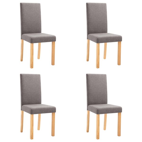 vidaXL Dining Chairs 4 pcs Taupe Fabric - Image 2