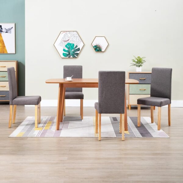 vidaXL Dining Chairs 4 pcs Taupe Fabric