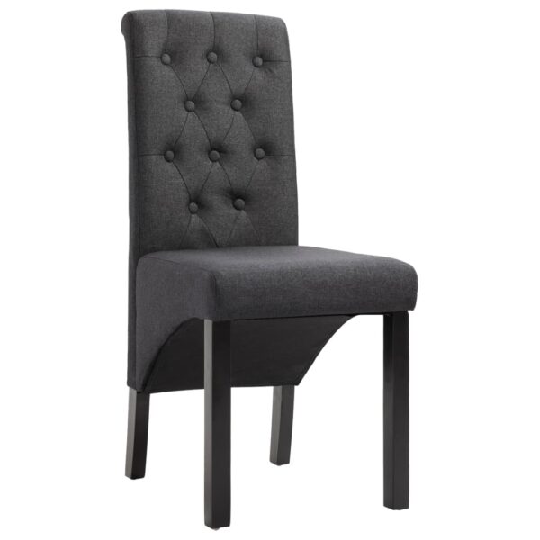 vidaXL Dining Chairs 2 pcs Dark Gray Fabric - Image 2