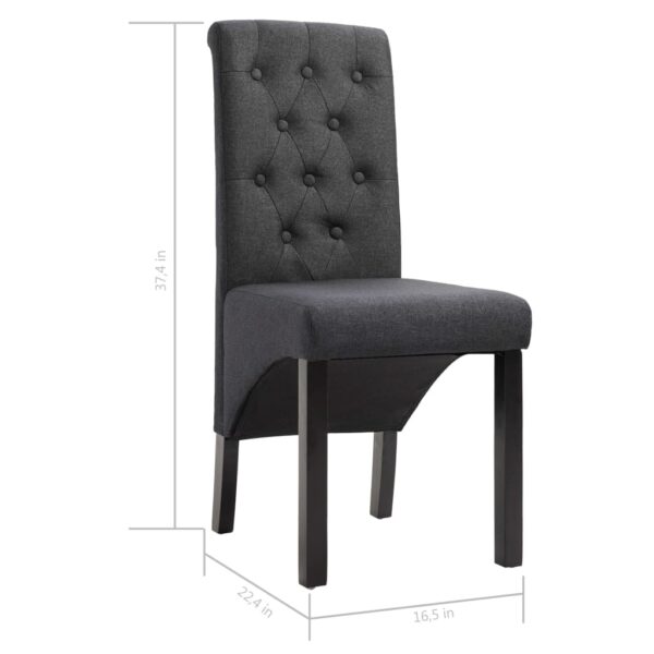 vidaXL Dining Chairs 2 pcs Dark Gray Fabric - Image 8