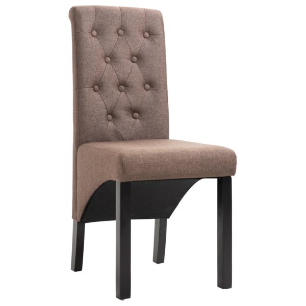 vidaXL Dining Chairs 2 pcs Brown Fabric - Image 2