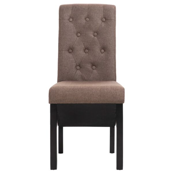 vidaXL Dining Chairs 2 pcs Brown Fabric - Image 3