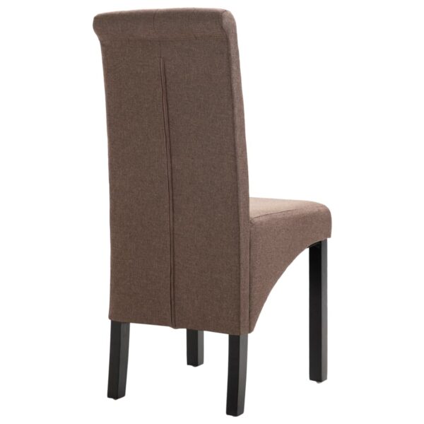 vidaXL Dining Chairs 2 pcs Brown Fabric - Image 5