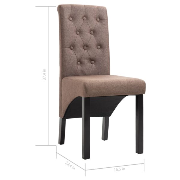 vidaXL Dining Chairs 2 pcs Brown Fabric - Image 8