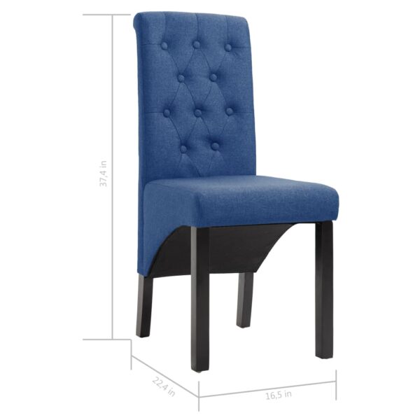 vidaXL Dining Chairs 2 pcs Blue Fabric - Image 8