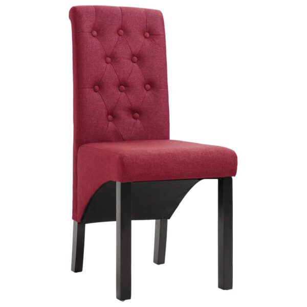 vidaXL Dining Chairs 2 pcs Wine Red Fabric - Image 2