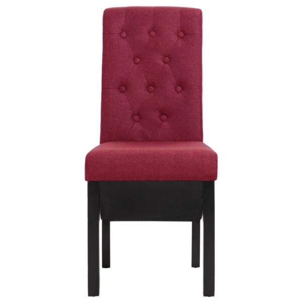 vidaXL Dining Chairs 2 pcs Wine Red Fabric - Image 3