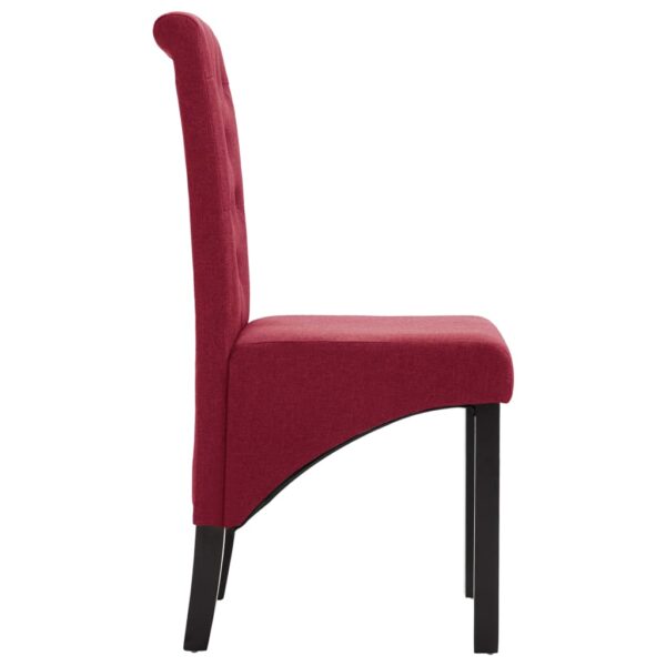 vidaXL Dining Chairs 2 pcs Wine Red Fabric - Image 4