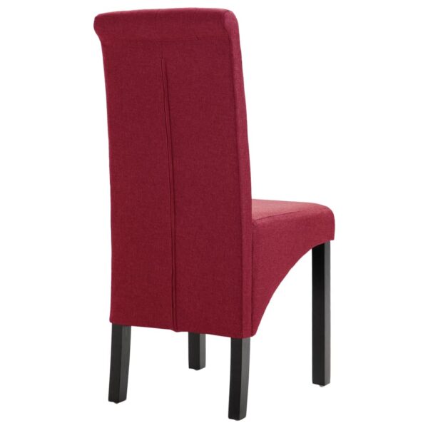 vidaXL Dining Chairs 2 pcs Wine Red Fabric - Image 5