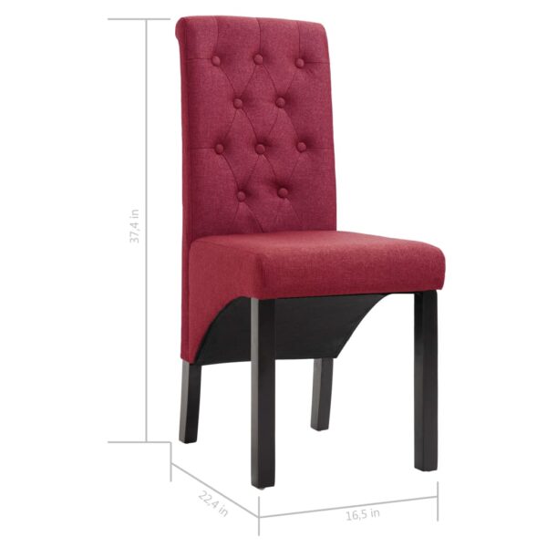 vidaXL Dining Chairs 2 pcs Wine Red Fabric - Image 8