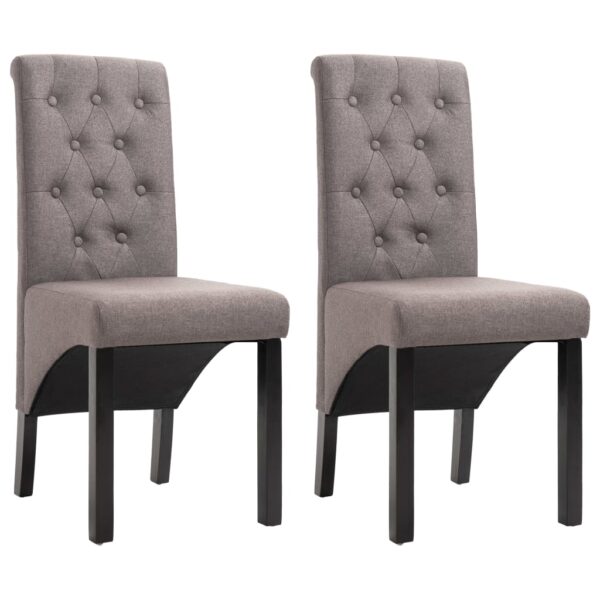 vidaXL Dining Chairs 2 pcs Taupe Fabric