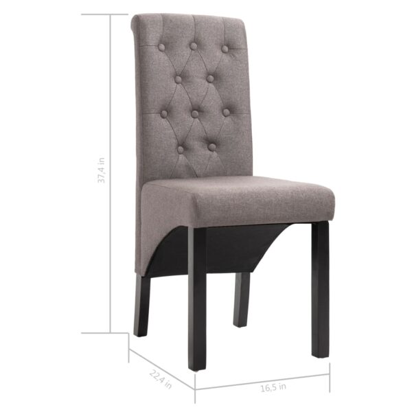 vidaXL Dining Chairs 2 pcs Taupe Fabric - Image 8