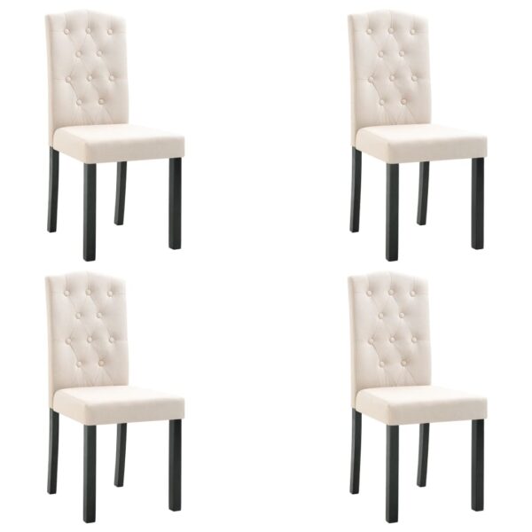 vidaXL Dining Chairs 4 pcs Cream Fabric - Image 2