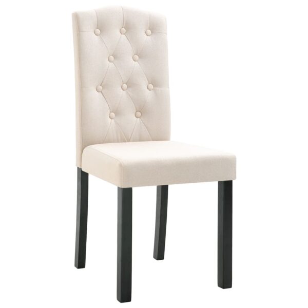 vidaXL Dining Chairs 4 pcs Cream Fabric - Image 3