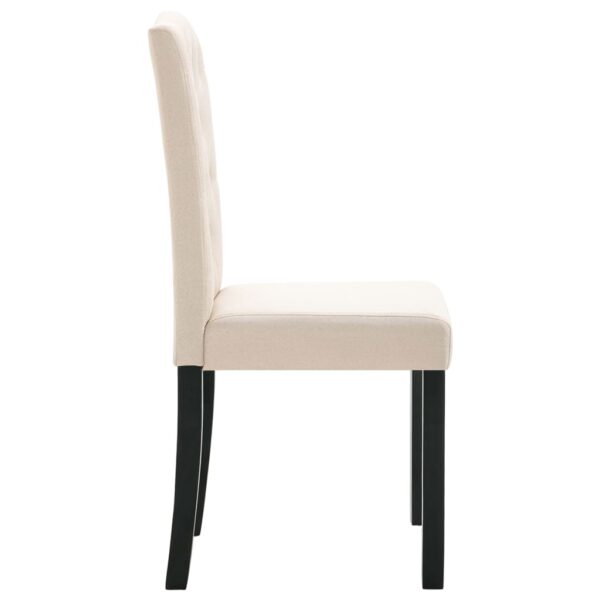 vidaXL Dining Chairs 4 pcs Cream Fabric - Image 6