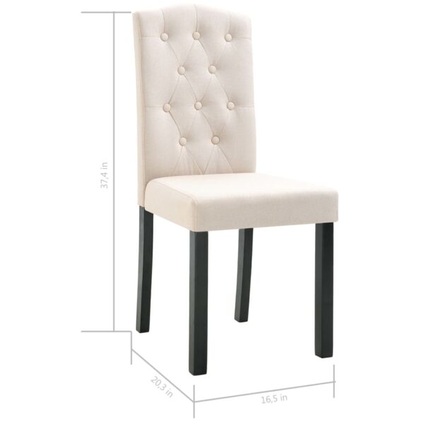 vidaXL Dining Chairs 4 pcs Cream Fabric - Image 9