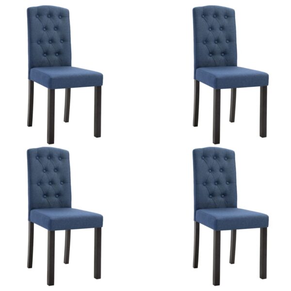 vidaXL Dining Chairs 4 pcs Blue Fabric - Image 2