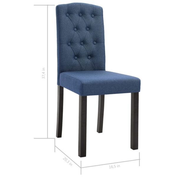 vidaXL Dining Chairs 4 pcs Blue Fabric - Image 9