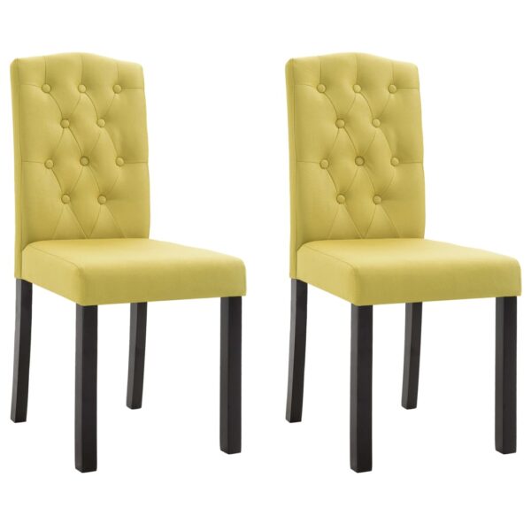 vidaXL Dining Chairs 2 pcs Green Fabric - Image 2