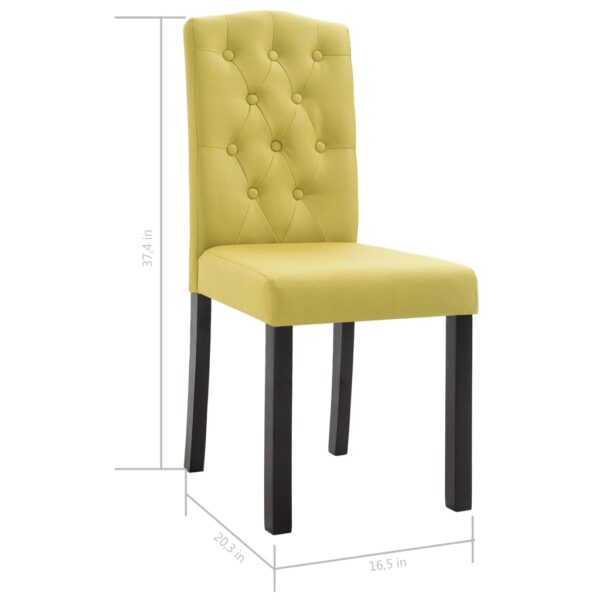 vidaXL Dining Chairs 2 pcs Green Fabric - Image 9