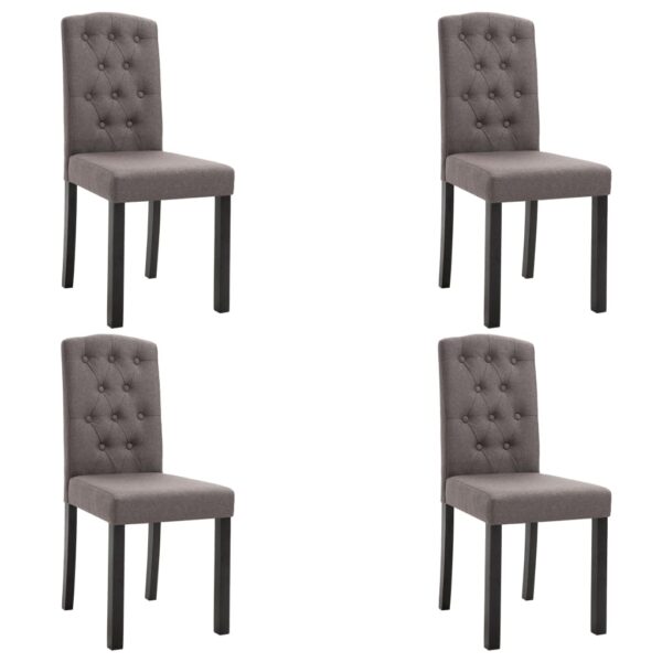 vidaXL Dining Chairs 4 pcs Taupe Fabric - Image 2