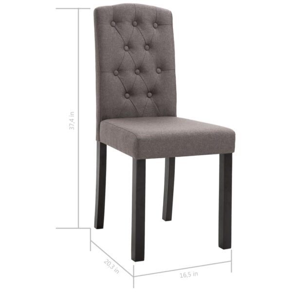 vidaXL Dining Chairs 4 pcs Taupe Fabric - Image 9