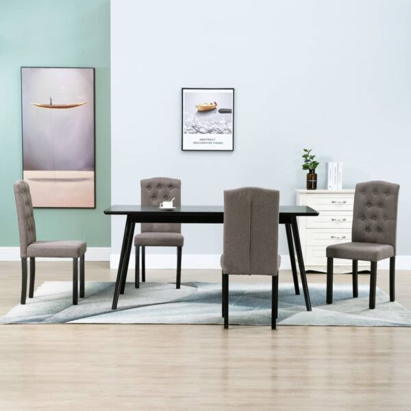 vidaXL Dining Chairs 4 pcs Taupe Fabric