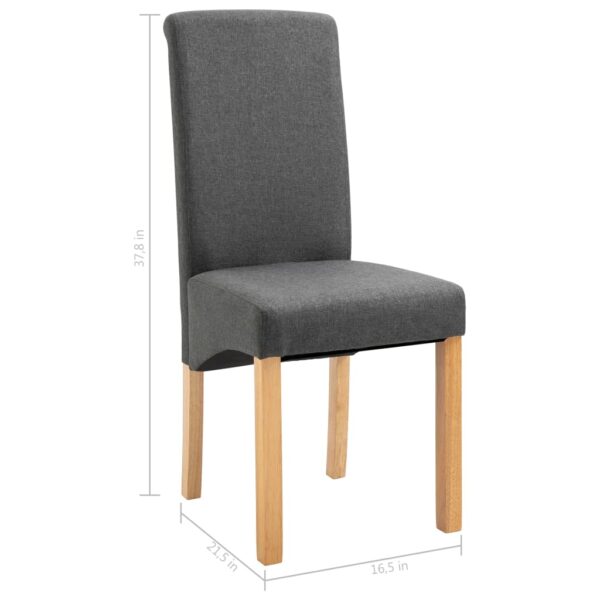 vidaXL Dining Chairs 2 pcs Gray Fabric - Image 9