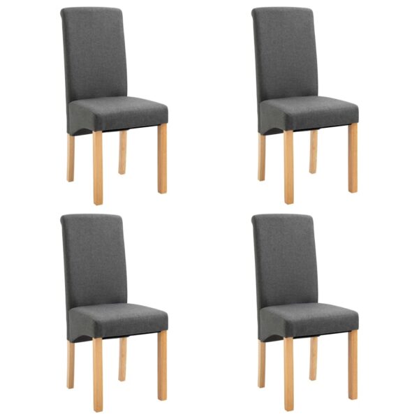 vidaXL Dining Chairs 4 pcs Gray Fabric - Image 2