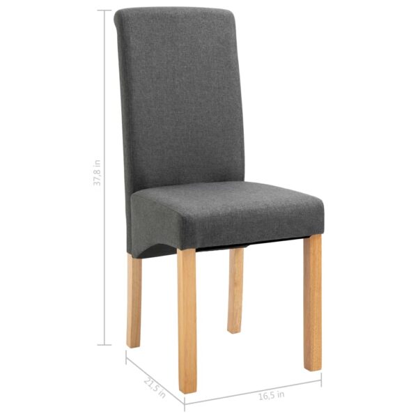 vidaXL Dining Chairs 4 pcs Gray Fabric - Image 9