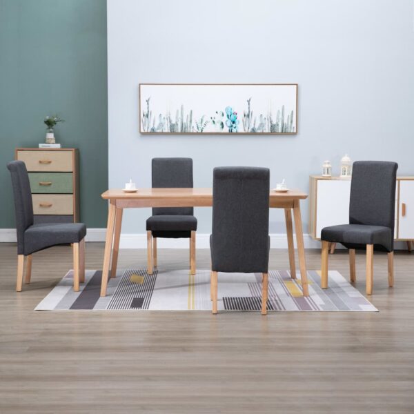 vidaXL Dining Chairs 4 pcs Gray Fabric