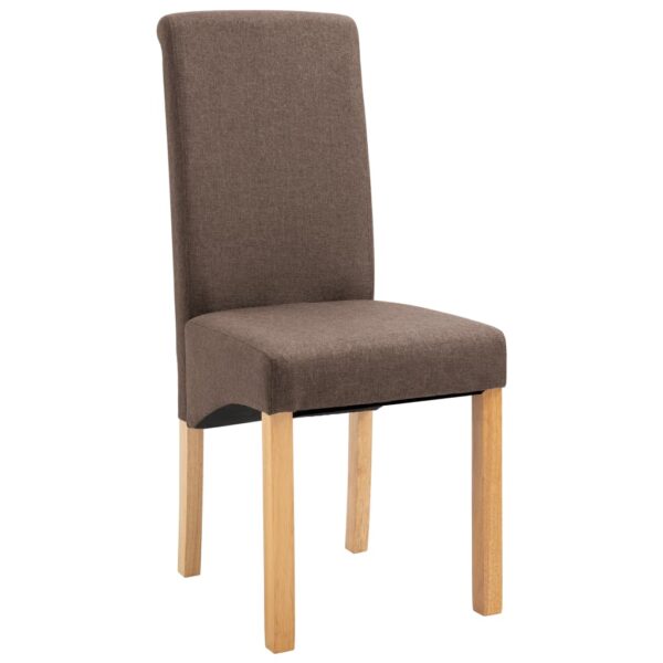 vidaXL Dining Chairs 4 pcs Brown Fabric - Image 3